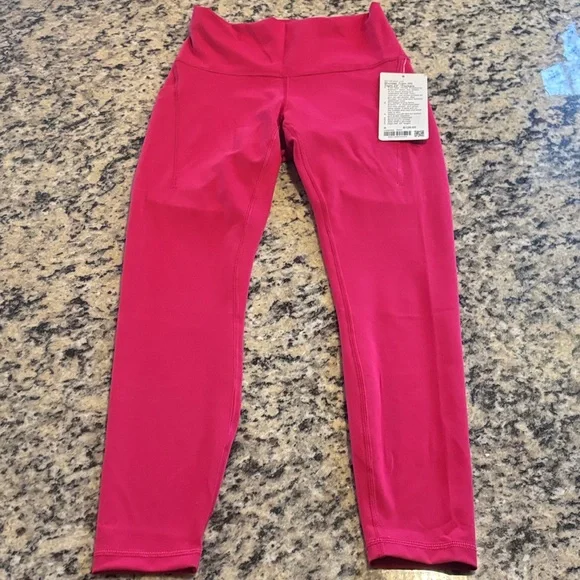 Lululemon Pink Wunder Train High Rise Tights With Pockets Size 6 - Picture 5 of 9